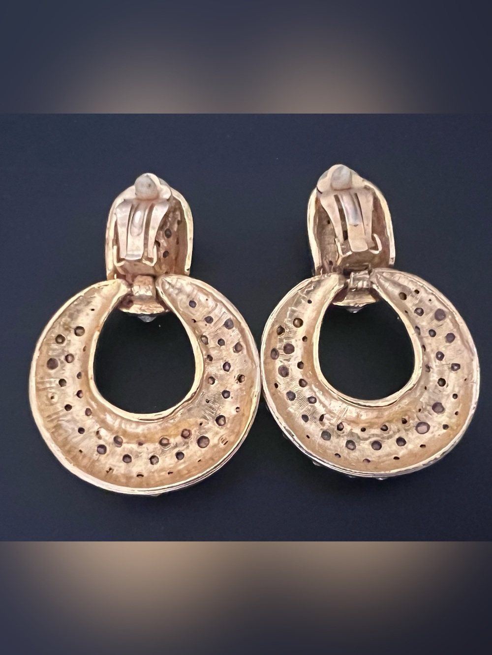 Gold-Tone Crystal Hoop Drop Earrings - Women's Jewelry - Picture 2 of 3
